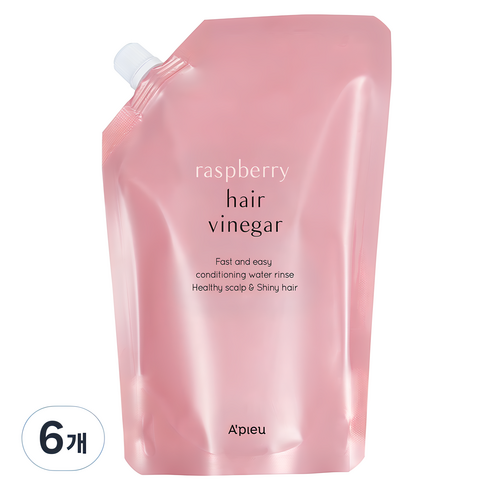 어퓨 라즈베리 헤어 식초 리필용 라즈베리향, 400ml, 6개