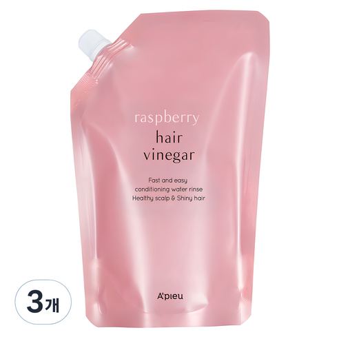 어퓨 라즈베리 헤어 식초 리필용 라즈베리향, 400ml, 3개