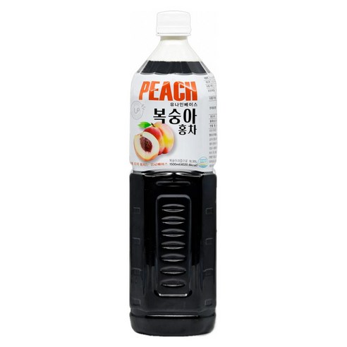 유나인베이스 복숭아홍차 1.5L x 8개/과일원액 아이스티, 8개