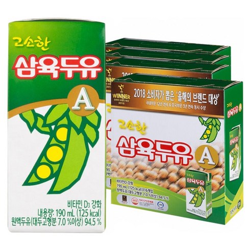 삼육두유 고소한 맛 A, 190ml, 64개