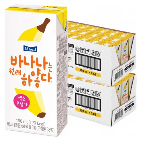 바나나는원래하얗다, 190ml, 48개