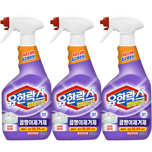 유한락스 멀티액션 곰팡이 제거제, 510ml, 3개