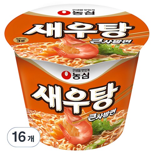 농심 새우탕큰사발 115g, 6개