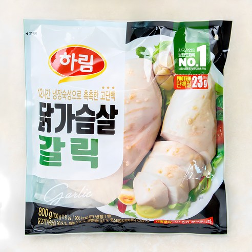 하림 닭가슴살 갈릭 8개입, 800g, 3개