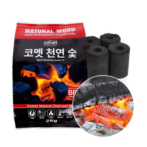 코멧 천연숯 BBQ용 2kg, 1팩