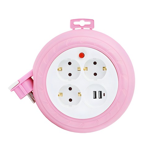 러그박스 링 멀티탭 3구&USB 2포트 멀티릴선 LUG-G03MU(PK), 1개, 3m