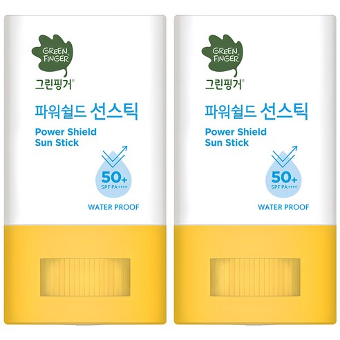 그린핑거 파워쉴드 선스틱 워터프루프 SPF50+ PA++++, 14g, 2개
