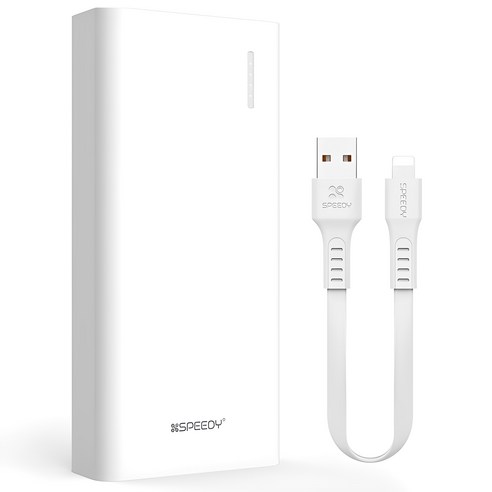 스피디 슬림 핏 보조배터리 20000mAh + C타입 케이블 세트, SPE-B2PA20CPQ(C타입), 화이트