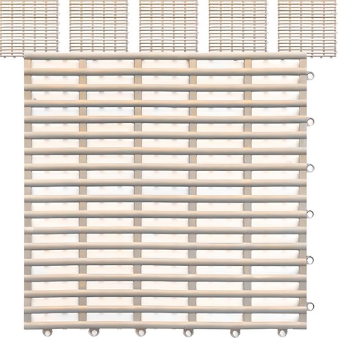 일라오 미끄럼방지 화장실 퍼즐매트, 아이보리, 6개