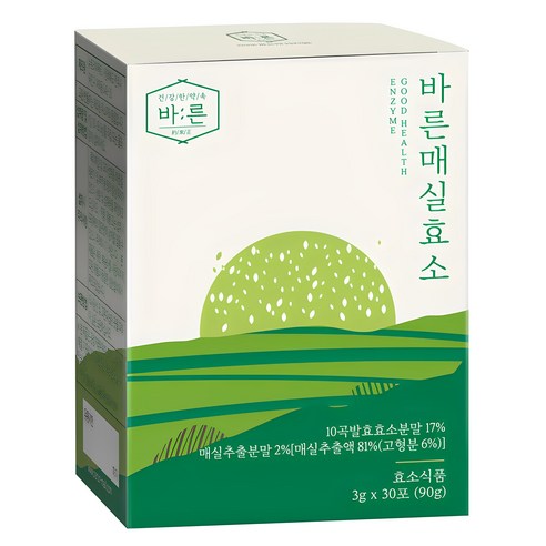 건강한약속 바른 매실 효소 곡물 발효 유산균, 90g, 1개