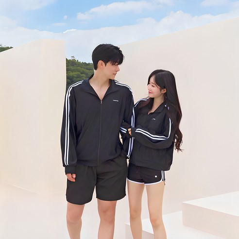 스타일리시하고 실용적인 커플 래쉬가드 세트: 크라시앙 래쉬가드