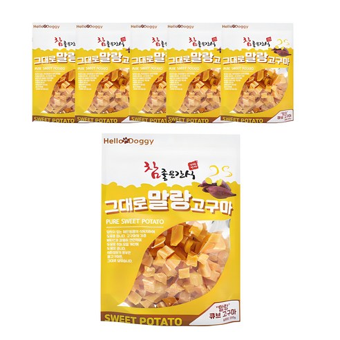 참좋은간식 그대로 말랑 강아지 간식, 큐브고구마, 250g, 18개