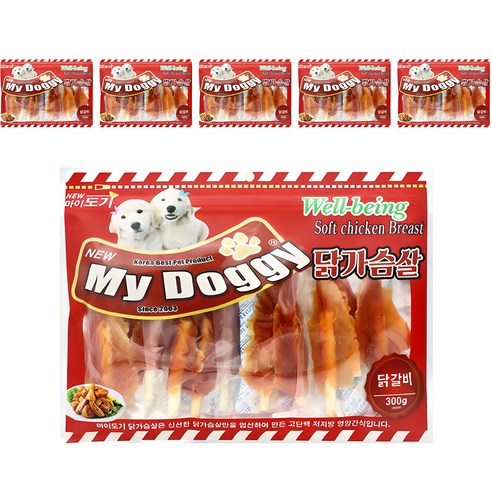 마이도기 강아지 간식, 치킨연어포, 300g, 6개