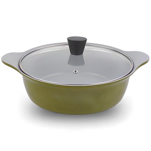 키친아트 쿡웨어 파스텔 세라믹 전골냄비, 24cm, 카키브라운, 1개