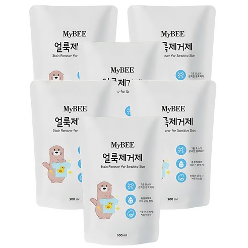 마이비 얼룩제거제 리필 유아세제, 300ml, 6개