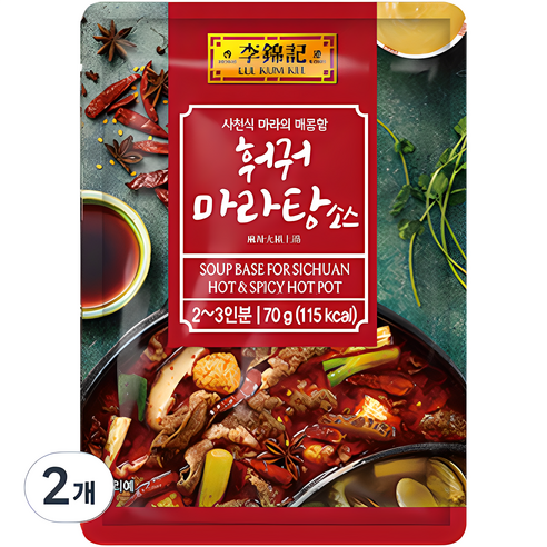 오뚜기 이금기 훠궈 마라탕 소스, 70g, 2개