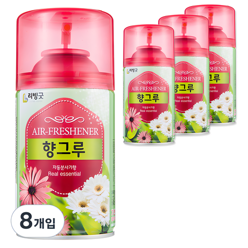 리빙굿 향그루 자동분사기 복숭아향 본품, 280ml, 8개