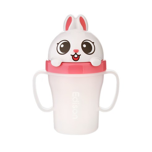 에디슨 흘림방지 빨대컵 3 200ml, 토끼 래니, 1개