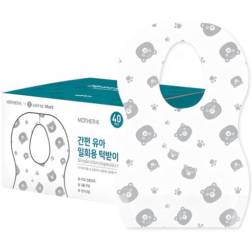 마더케이 간편유아 일회용 턱받이, 혼합색상, 1개