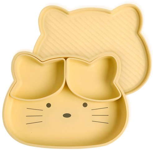 네스틱 추천 상품키도러블 고양이 디바이더 흡착식판 (뚜껑 포함), 허니옐로우, 1개 제품 사진