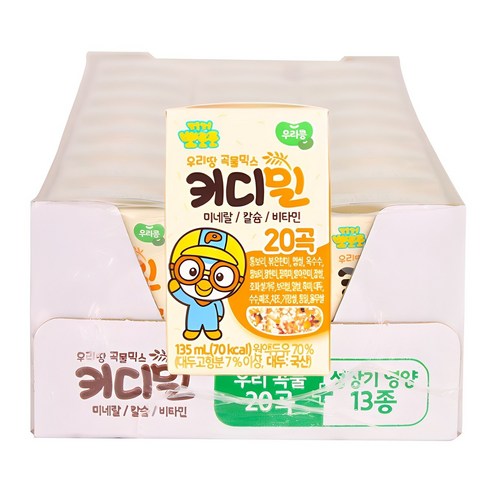 뽀로로 키디밀 성장 밸런스 음료 135ml, 24개, 두유