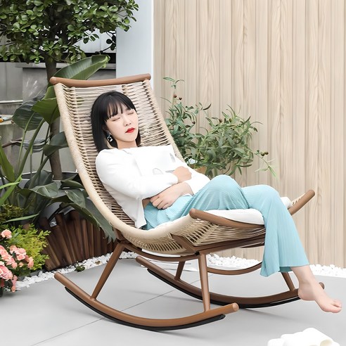[OKㅣ강추] 로아스 시원한 흔들의자 리클라이너 1인용쇼파 수유의자 안락 무중력 라탄 거실 배란다 [OKNOWㅣ추천상품]
