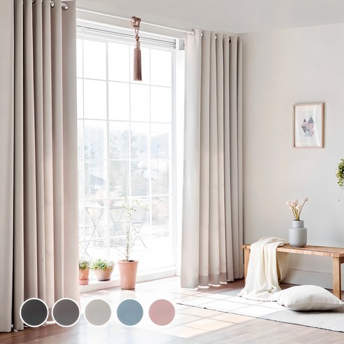 뷰하우스 메이즈 원톤 암막커튼 세트 리뷰 안방암막커튼