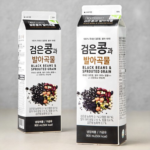 건국유업 검은콩과 발아곡물 우유, 900ml, 2개