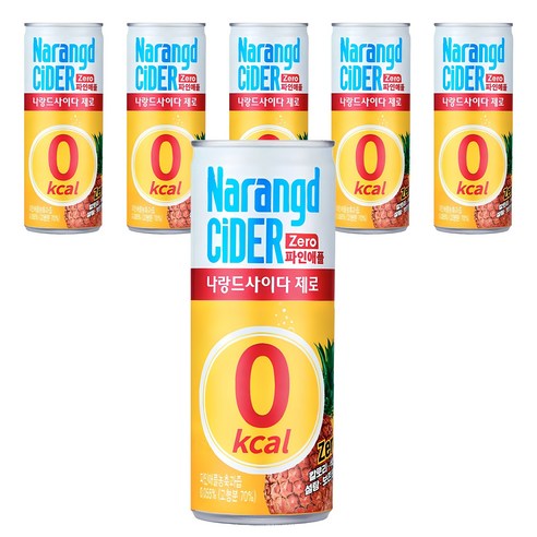 나랑드사이다 제로 파인애플, 245ml, 6개