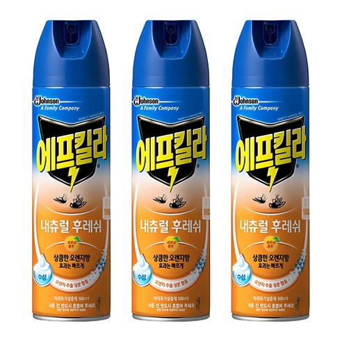 에프킬라 내추럴후레쉬 살충제 스프레이 오렌지향, 500ml, 3개 
탈취/방향/살충