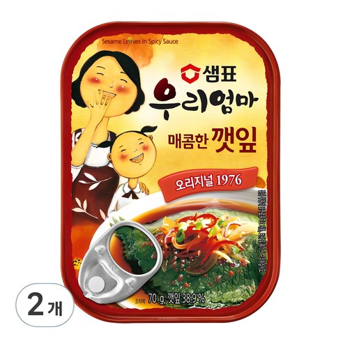 샘표 우리엄마 매콤한 깻잎, 70g, 2개