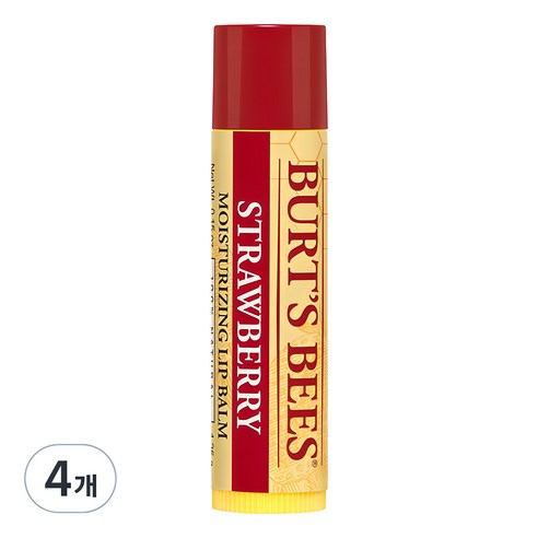 버츠비 모이스춰라이징 립밤, 스트로베리, 4.25g, 4개