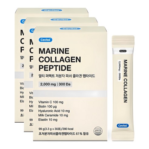 세비톨 멀티 퍼펙트 저분자 피쉬 콜라겐 펩타이드, 30회분, 99g, 3개