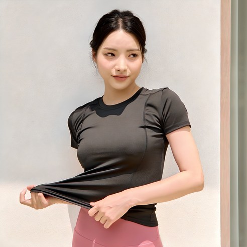 장사부 여성용 요가 필라테스 반팔 티셔츠: 섬세한 편안함과 스타일을 담은 운동 필수템 여름요가복