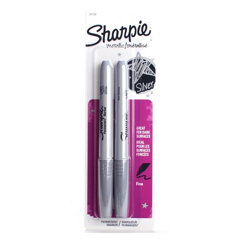 Sharpie 퍼머넌트 마커 파인 포인트, 2개입, Silver