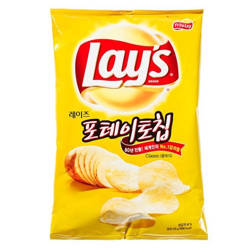 [롯데] 레이즈 Lay''s 포테이토칩 클래식 봉지, 125g, 2개