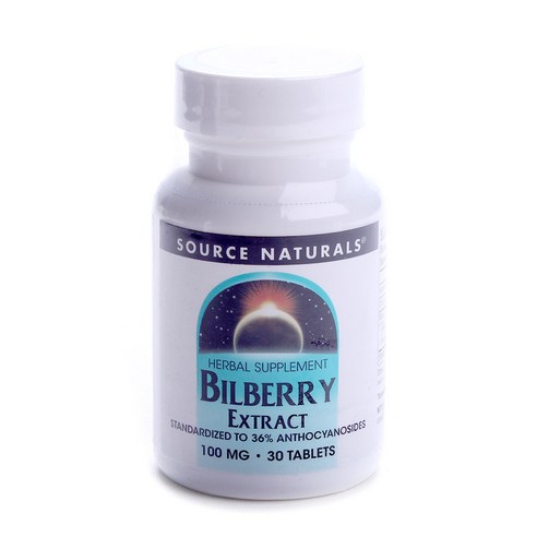 소스내츄럴스 빌베리 추출물 100mg 타블렛, 1개, 30정
