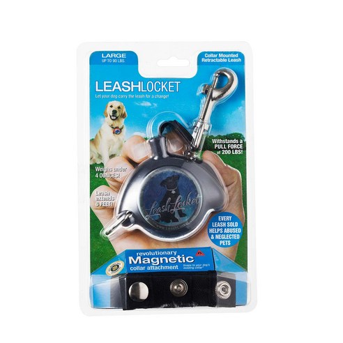 Leash Locket 리쉬라켓 자동줄 라지 대형 블랙, 1개