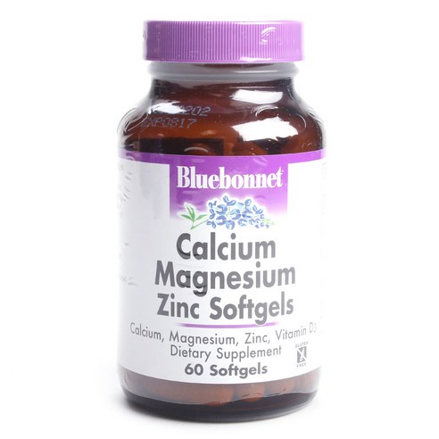 블루보넷 칼슘 마그네슘 아연 소프트젤 글루텐 프리 무설탕, 1개, 60정