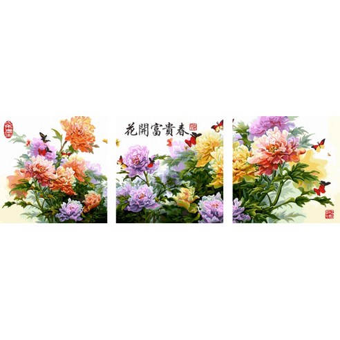 아트조이 DIY 명화그리기 키트 3단 세트 40x50cm, 꽃피는 봄, 1개