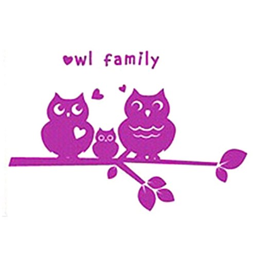 WDC-006 그래픽스티커 - 부엉이, 보라, 2개