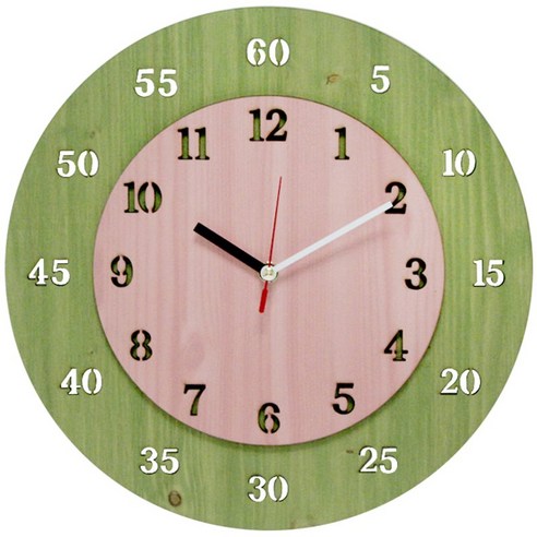브론즈하우스 교육용 그린 서클 벽시계 WMC-105, 혼합 색상