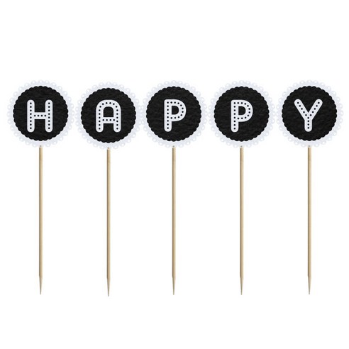 와니데코 미니파티픽 HAPPY, 블랙, 1개