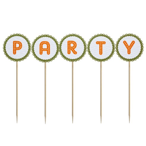 와니데코 미니파티픽 PARTY, 화이트+올리브그린+오렌지