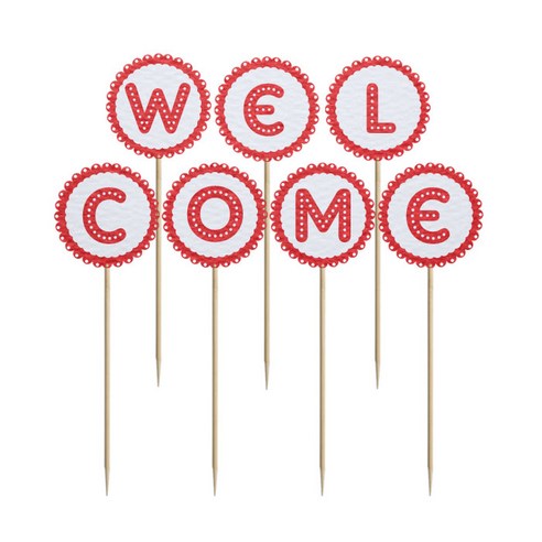 와니데코 미니파티픽 WELCOME, 화이트+레드