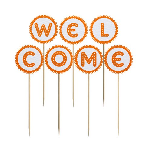와니데코 미니파티픽 WELCOME, 화이트+오렌지