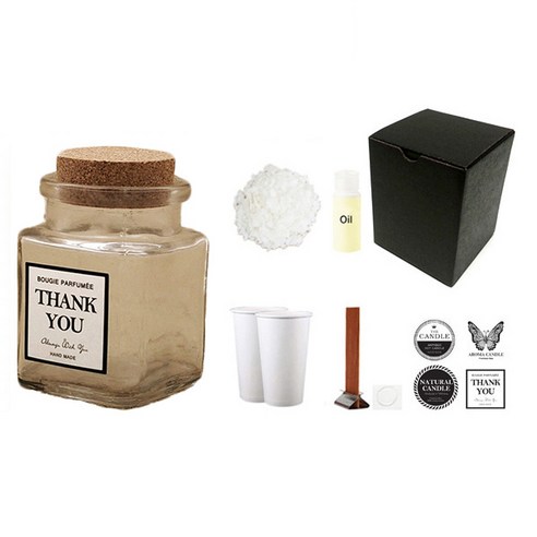 캔들KIT 콜크사각투명 100ml 꽃향, PLUM JASMINE