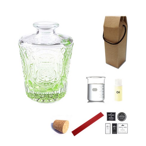디퓨저KIT 엔틱심플 그라데이션그린 150ml 향수향, BLEU