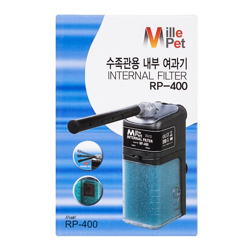 밀레펫 수족관용 내부여과기 RP-400, 1개