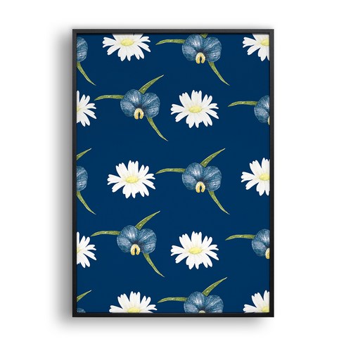 [올뉴프레임]- Flower pattern 4, (MDF블랙)